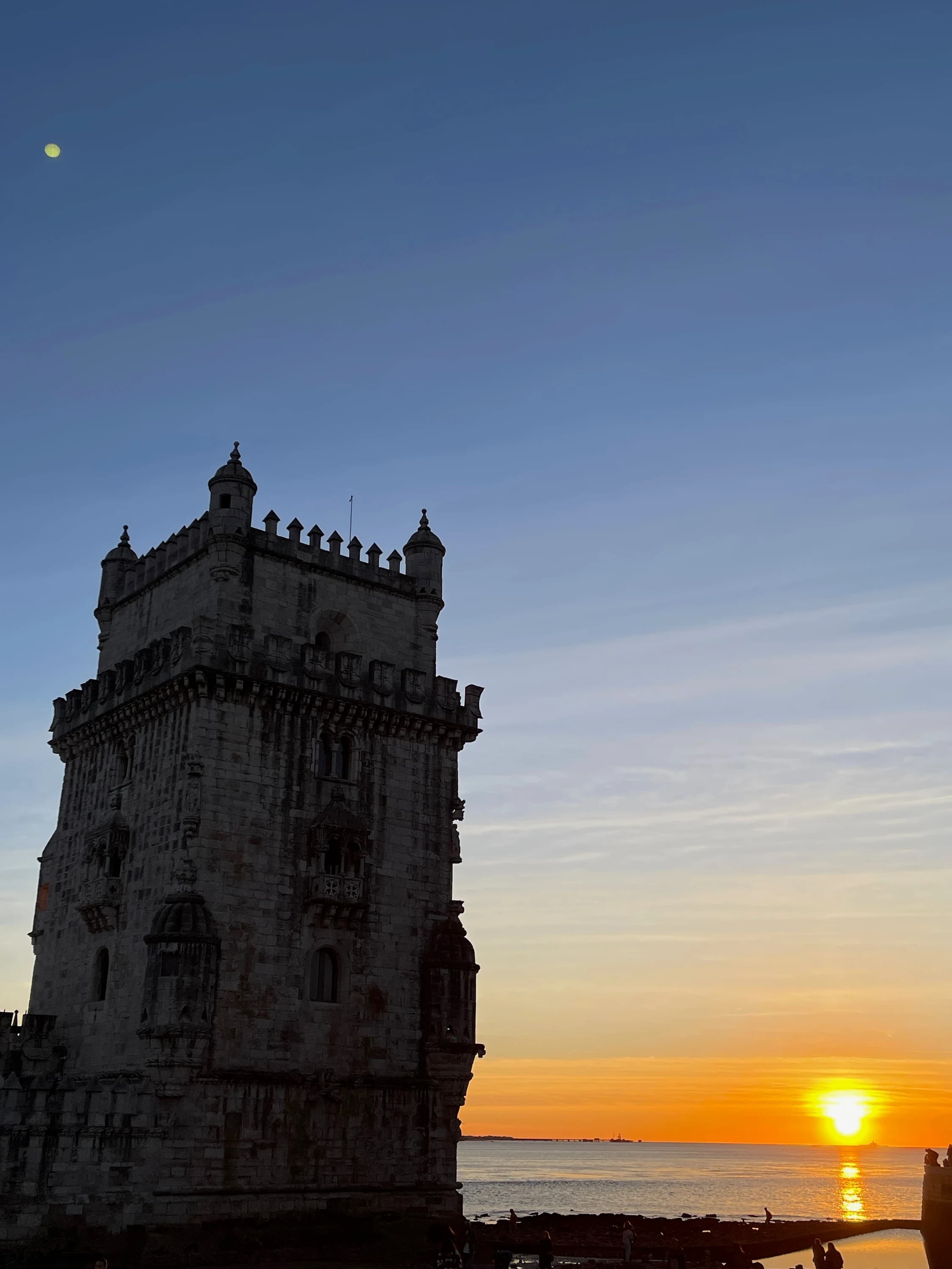 Belem Tower at sunset in Lisbon, Portugal