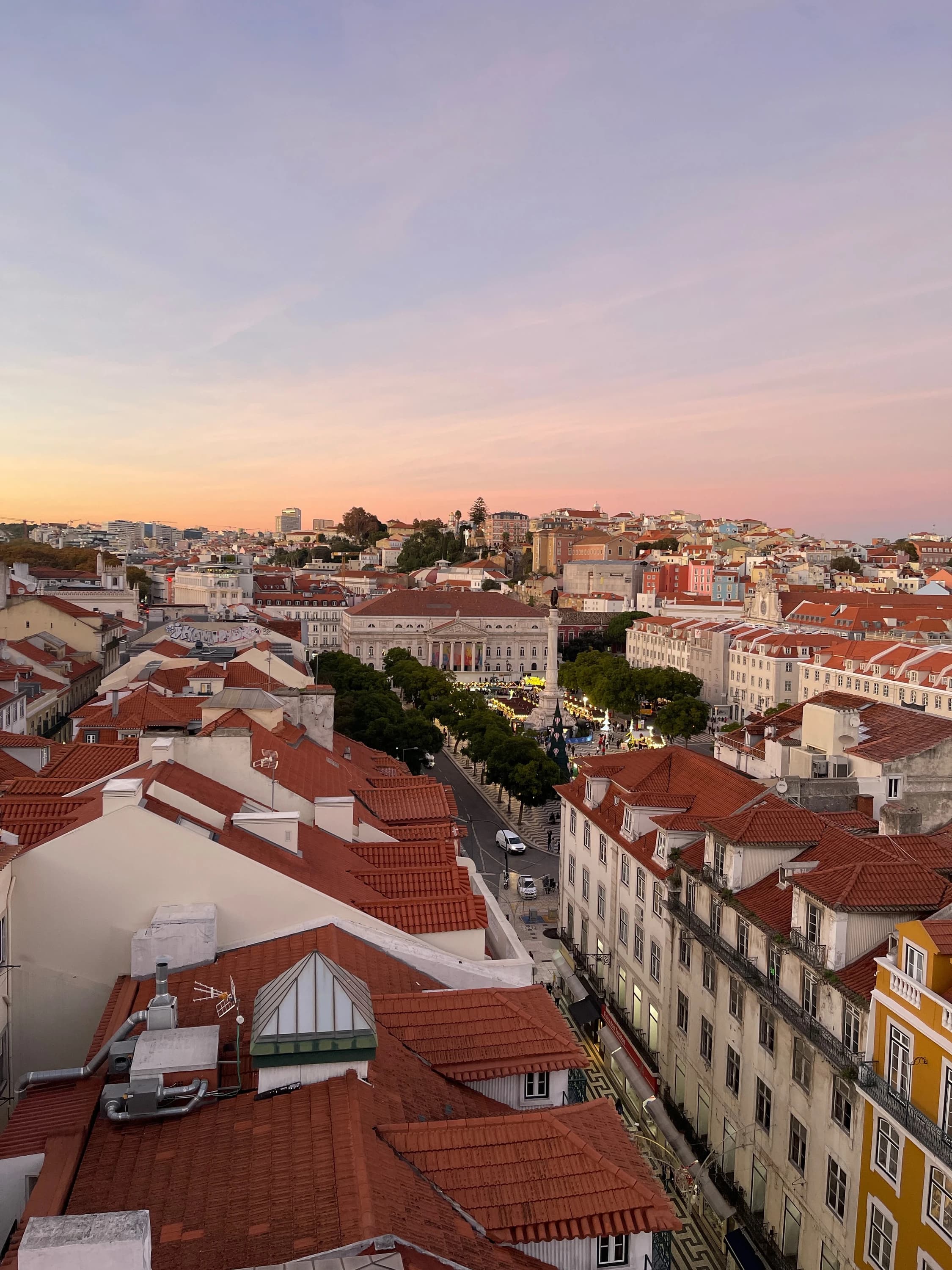 Lisbon rooftops at sunset, Portugal