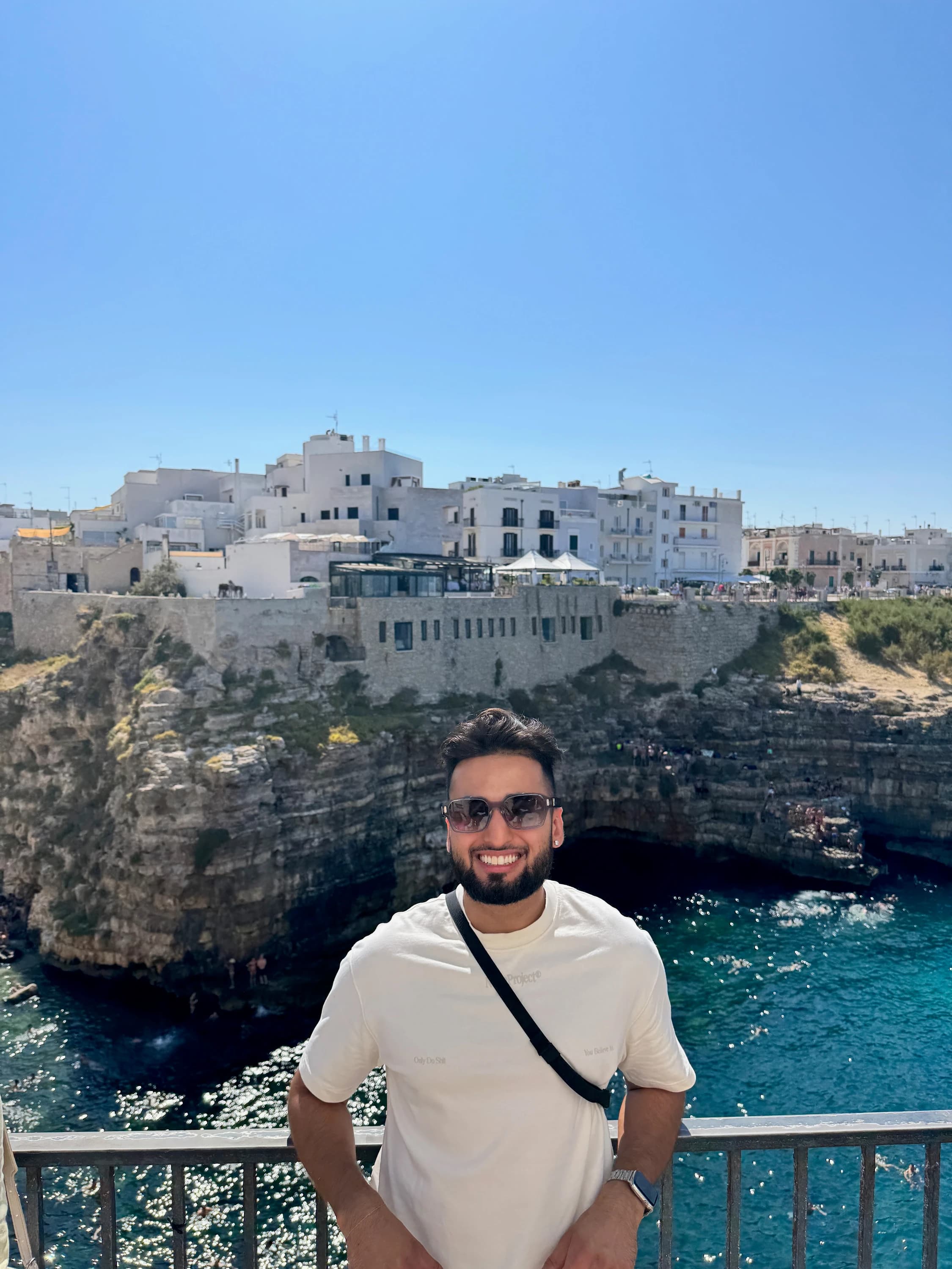 Chirag Chadha in Polignano a Mare, Italy