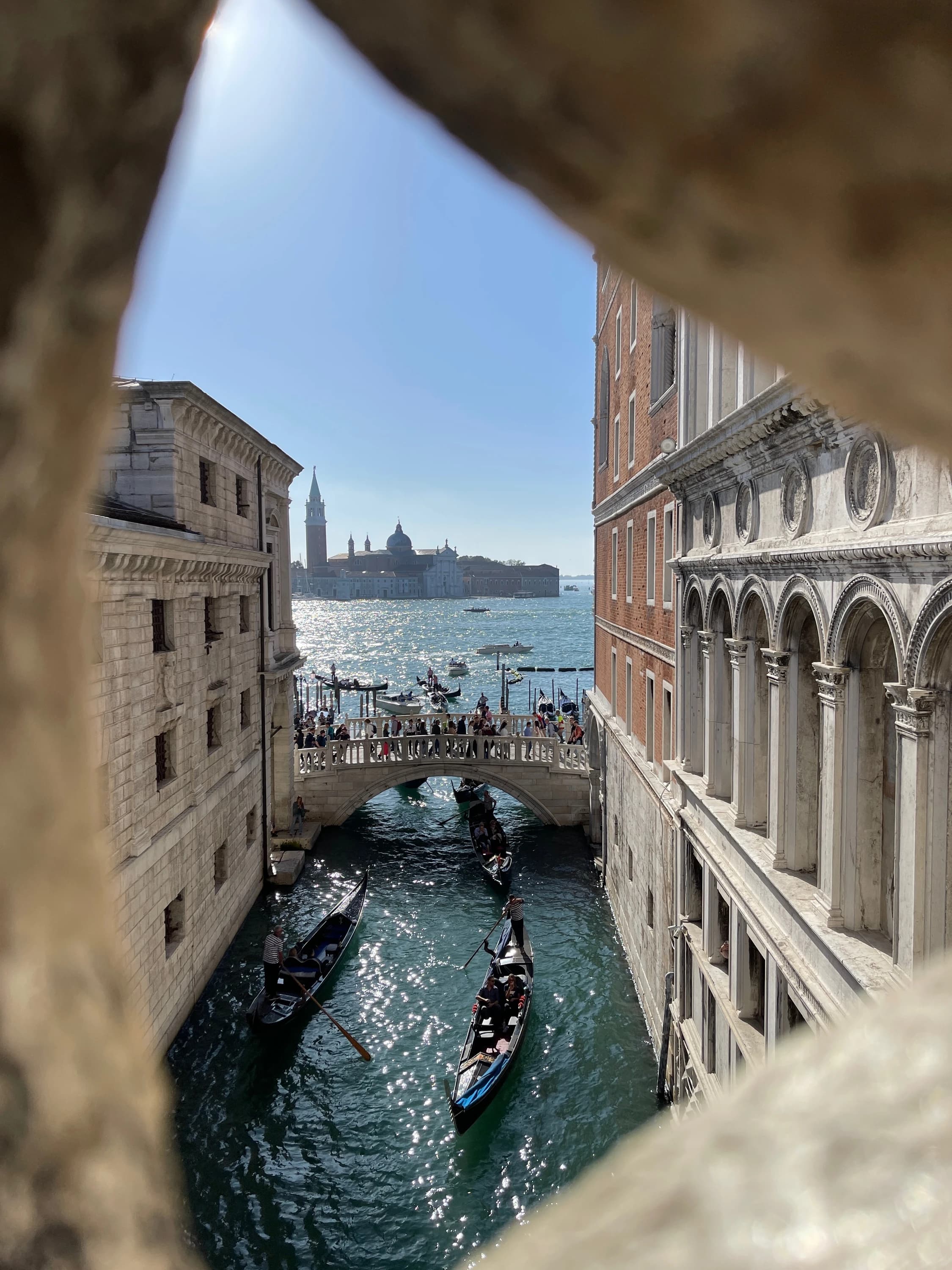View from the Bridge of Sighs in Venice, Italy